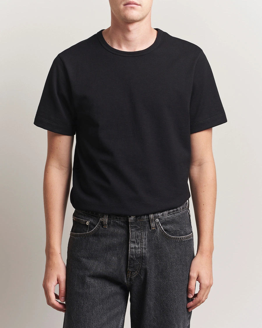 Herr | T-Shirts | Merz b. Schwanen | Classic Fit Sturdy Loopwheeled T-Shirt Black