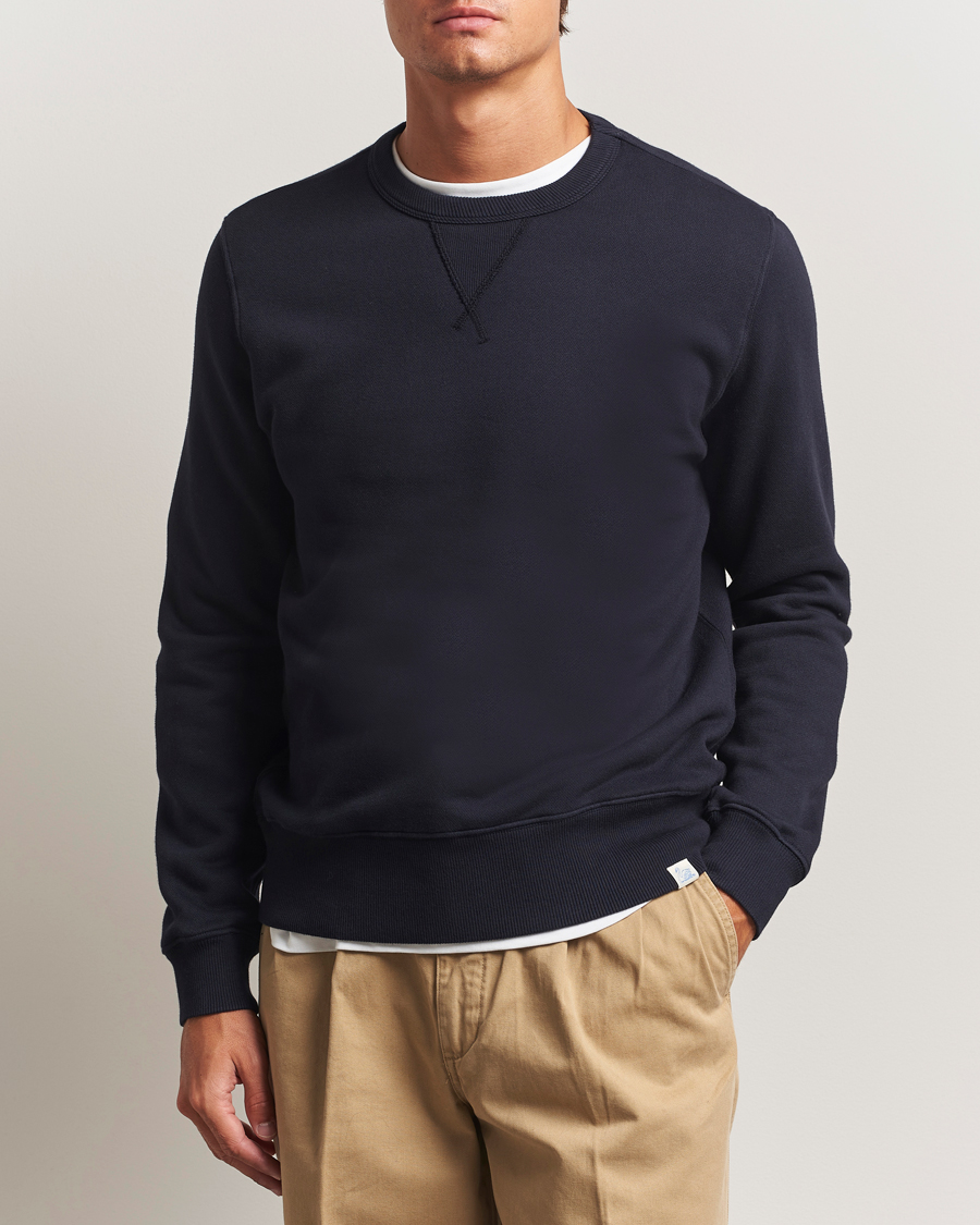 Herr | Tröjor | Merz b. Schwanen | Relaxed Fit Vintage Cotton Sweatshirt Dark Navy