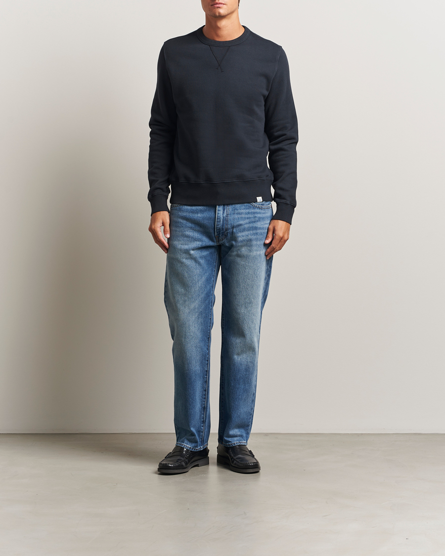 Herr | Tröjor | Merz b. Schwanen | Relaxed Fit Vintage Cotton Sweatshirt Charcoal