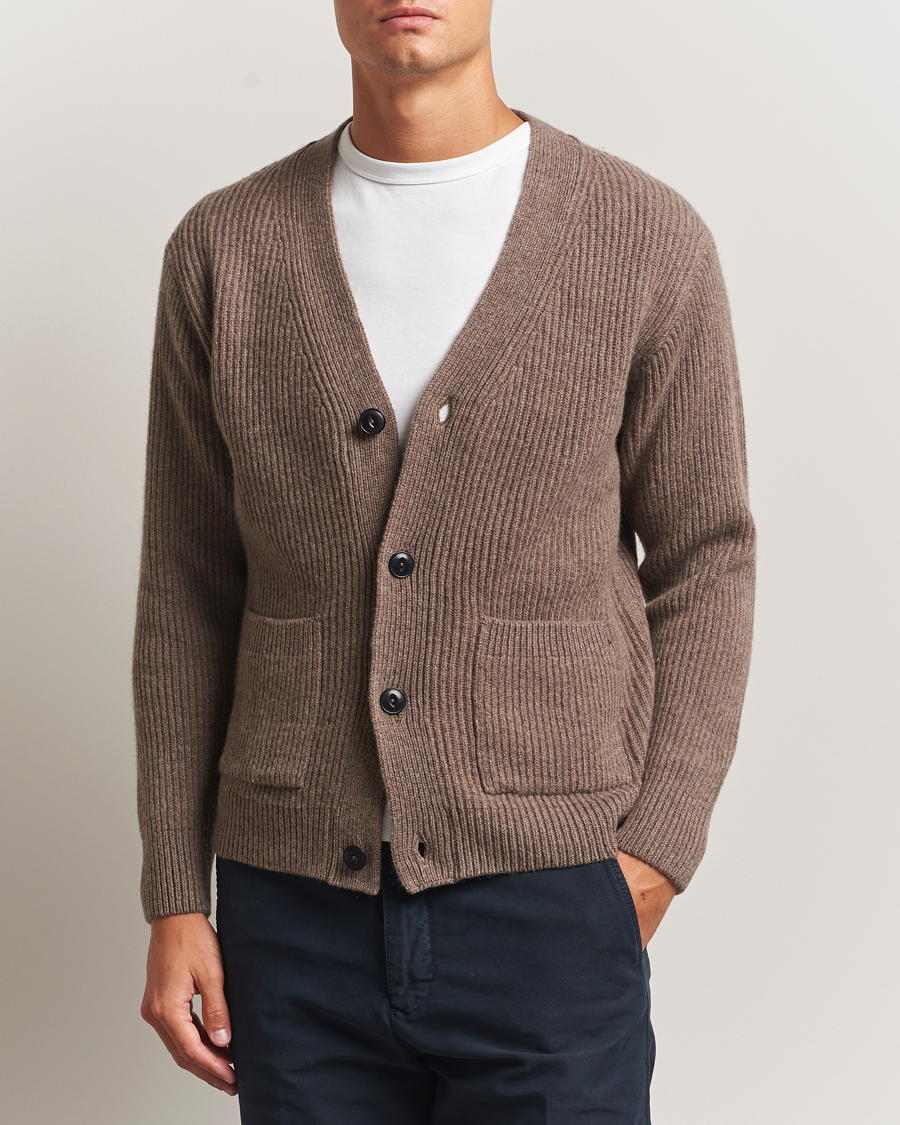 Herr | Tröjor | Merz b. Schwanen | Merino/Cashmere Knitted Cardigan Grain