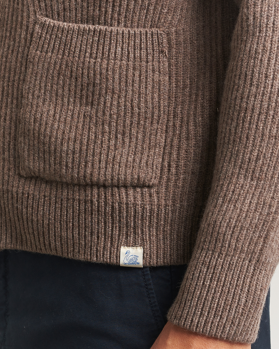Herr | Tröjor | Merz b. Schwanen | Merino/Cashmere Knitted Cardigan Grain