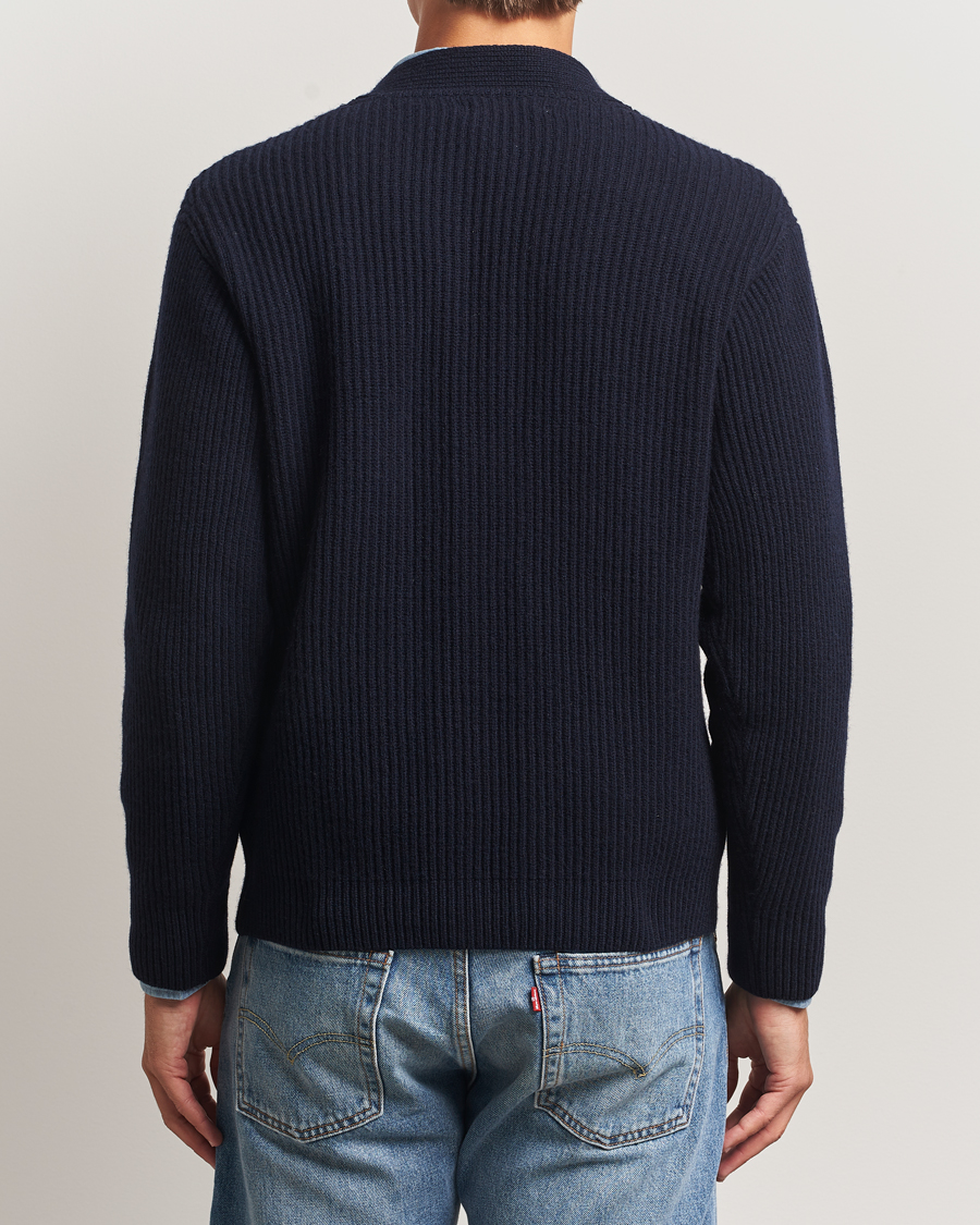 Herr | Tröjor | Merz b. Schwanen | Merino/Cashmere Knitted Cardigan Dark Navy