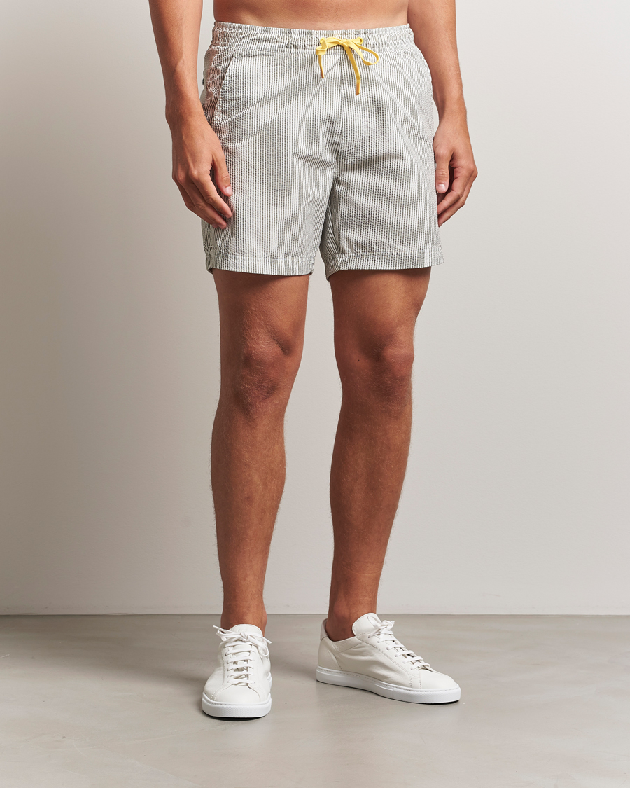 Herr | Badbyxor | Sail Racing | Tornado Striped Swimshorts Green/White