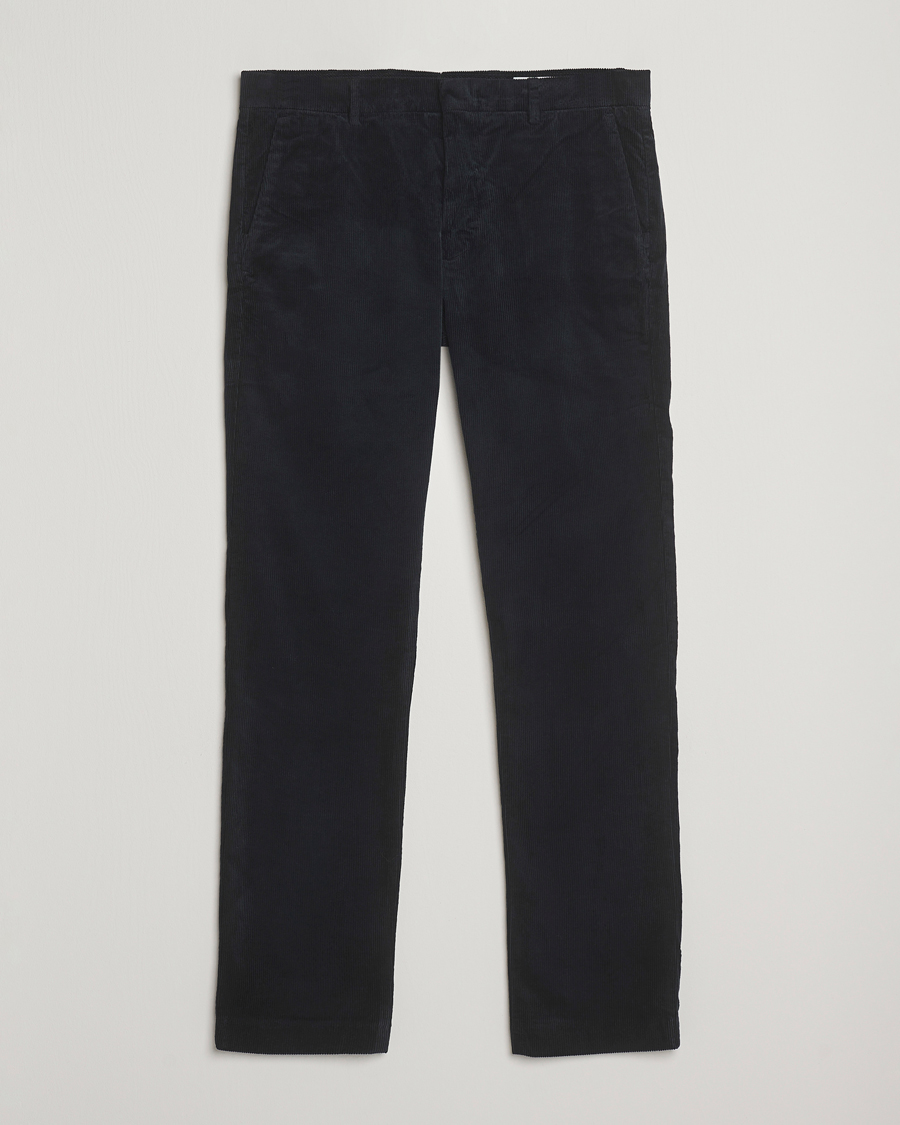 Herr | Byxor | NN07 | Theo Regular Fit Corduroy Chinos Navy Blue