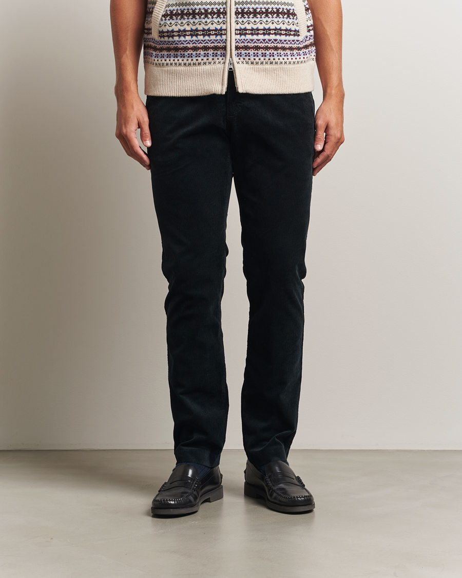 Herr | Byxor | NN07 | Theo Regular Fit Corduroy Chinos Navy Blue