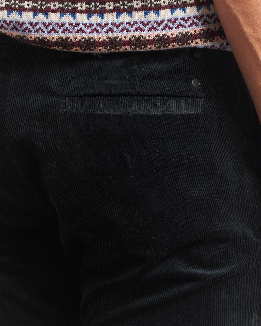 Herr | Byxor | NN07 | Theo Regular Fit Corduroy Chinos Navy Blue
