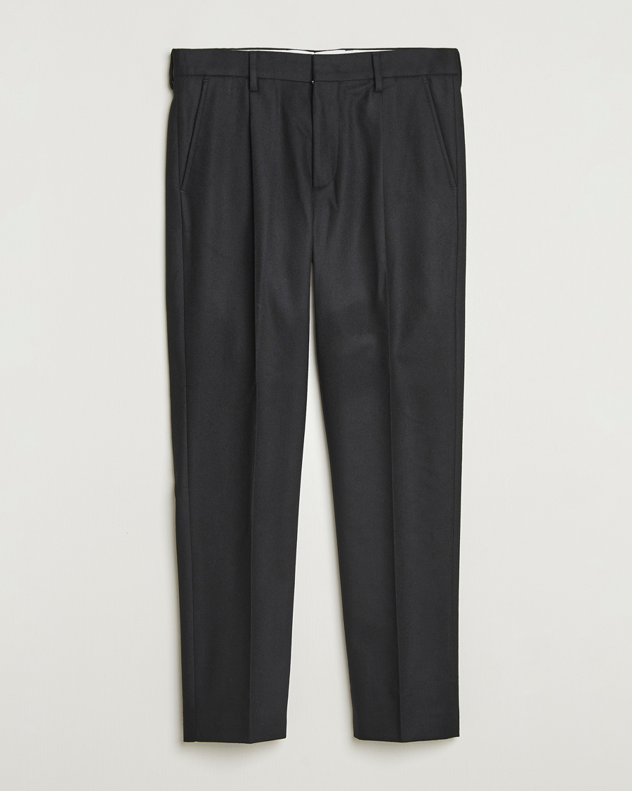 Herr | Byxor | NN07 | Bill Wool Pleated Trousers Black