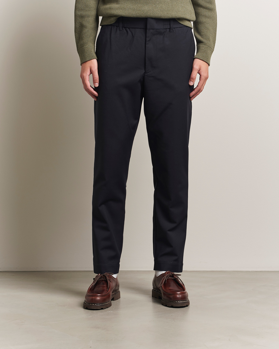 Herr | Byxor | NN07 | Billie Drawstring Trousers Navy Blue