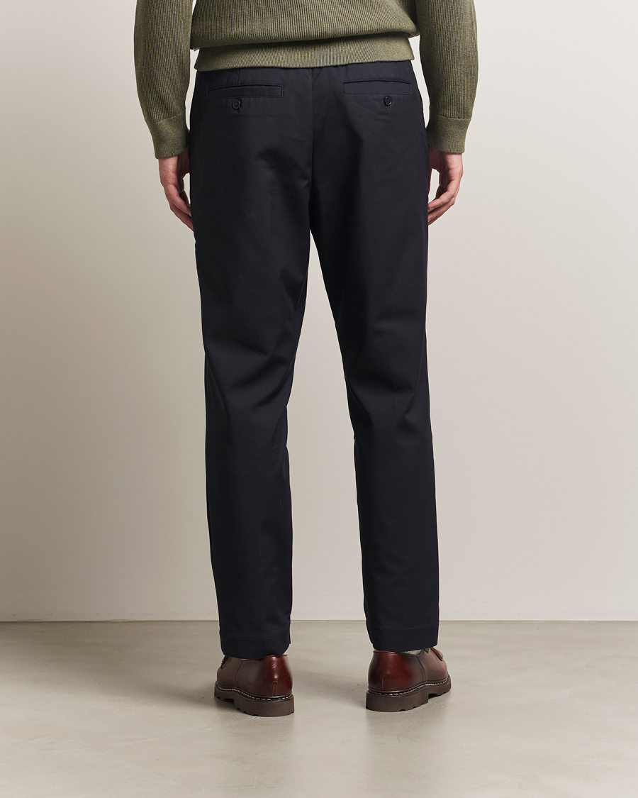 Herr | Byxor | NN07 | Billie Drawstring Trousers Navy Blue