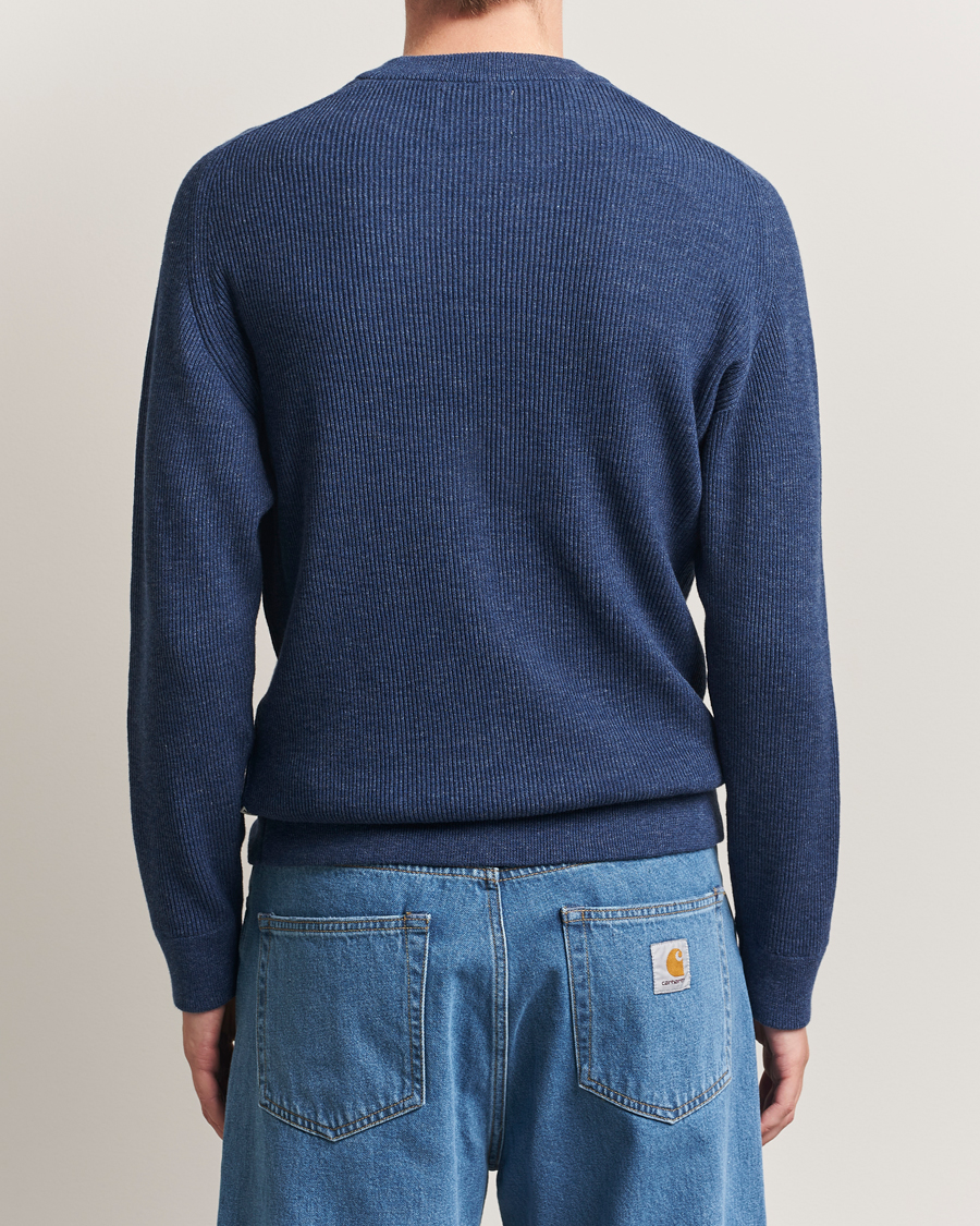 Herr | Tröjor | NN07 | Kevin Cotton Knitted Sweater Denim Blue