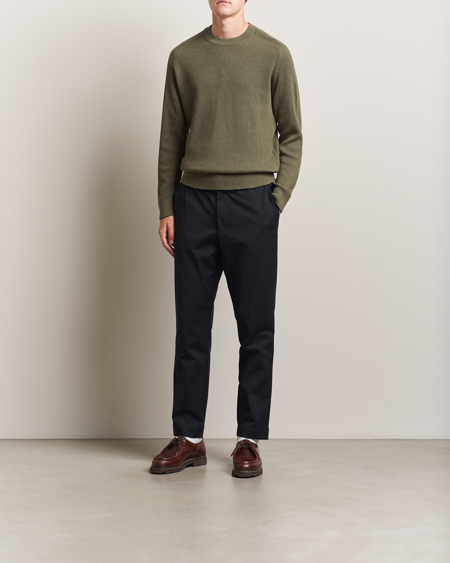 Herr | Tröjor | NN07 | Kevin Cotton Knitted Sweater Capers Green
