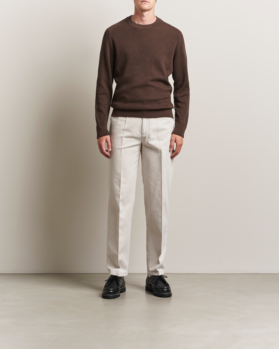 Herr | Tröjor | NN07 | Kevin Cotton Knitted Sweater Demitasse Brown