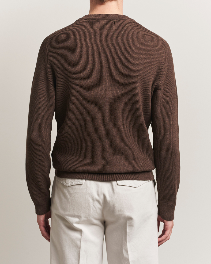 Herr | Tröjor | NN07 | Kevin Cotton Knitted Sweater Demitasse Brown
