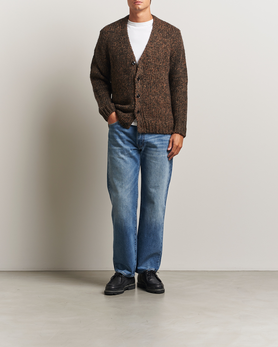 Herr | Tröjor | NN07 | Osky Heavy Knitted Cardigan Demitasse Brown