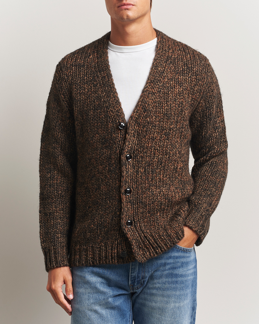 Herr | Tröjor | NN07 | Osky Heavy Knitted Cardigan Demitasse Brown