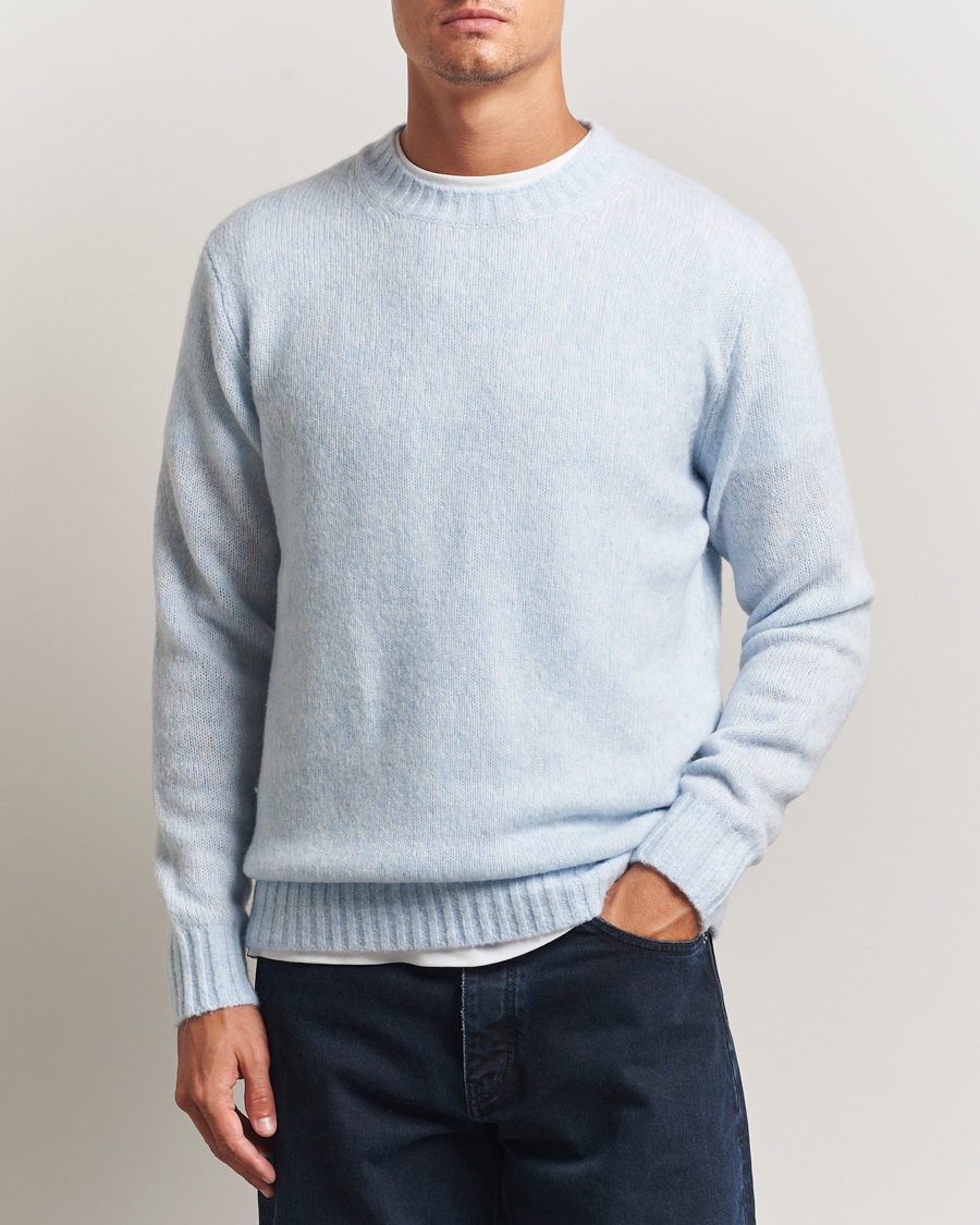 Herr | Tröjor | NN07 | Lee Wool Knitted Sweater Cerulian Blue