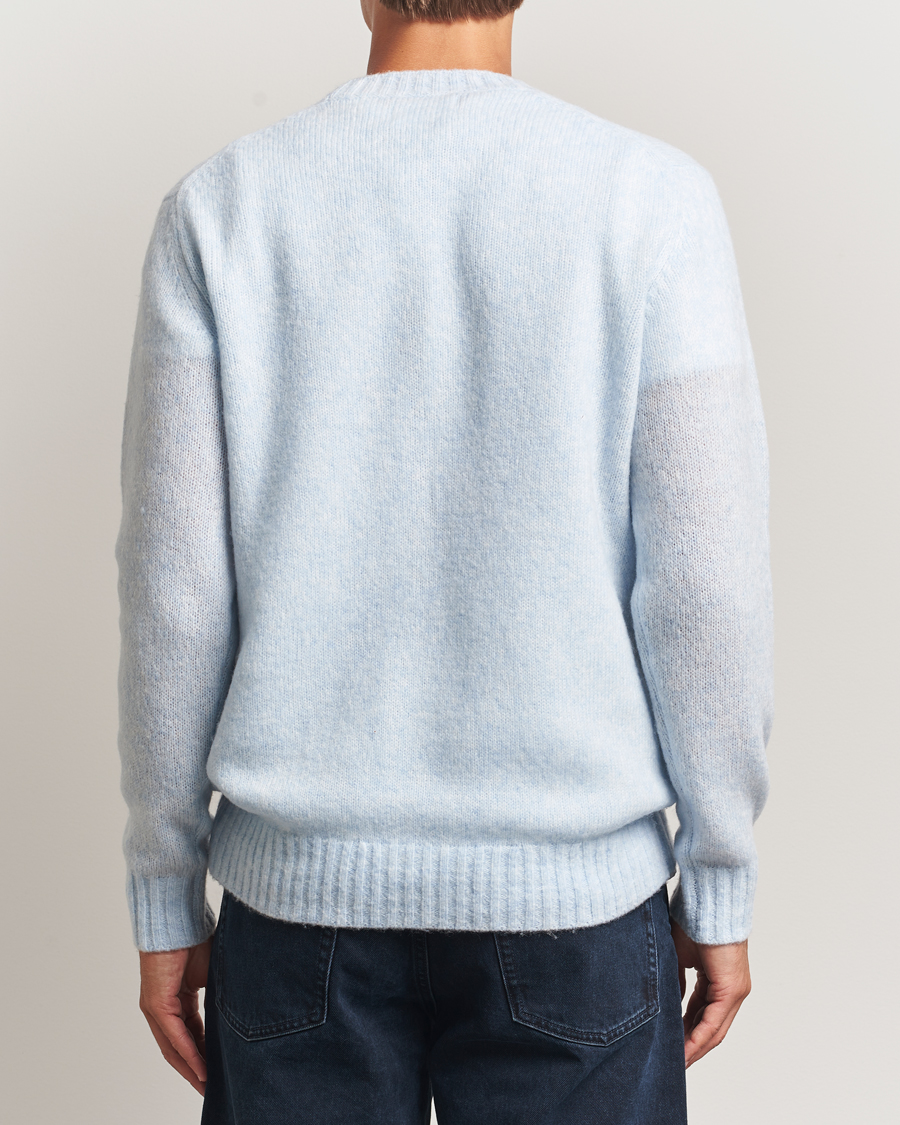 Herr | Tröjor | NN07 | Lee Wool Knitted Sweater Cerulian Blue