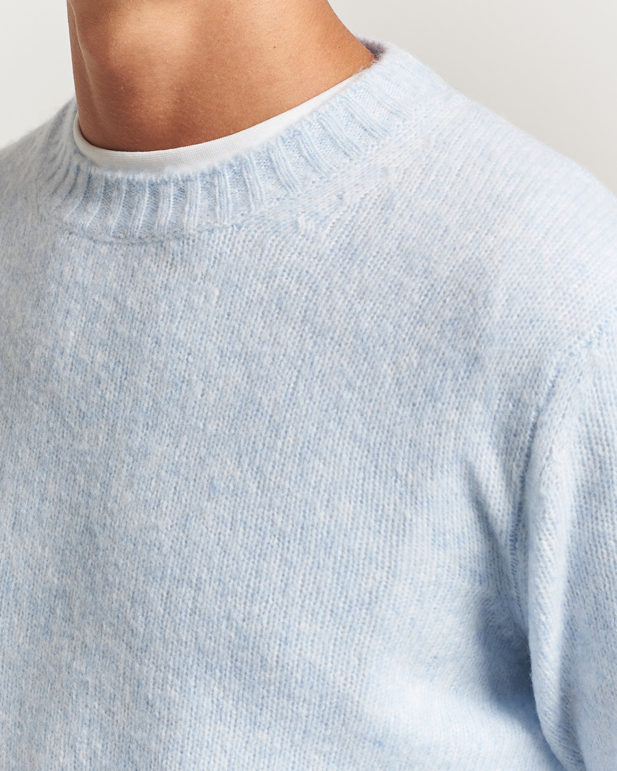 Herr | Tröjor | NN07 | Lee Wool Knitted Sweater Cerulian Blue