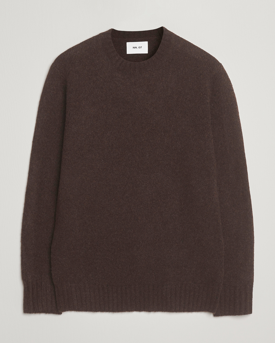 Herr | Tröjor | NN07 | Lee Wool Knitted Sweater Demitasse Brown