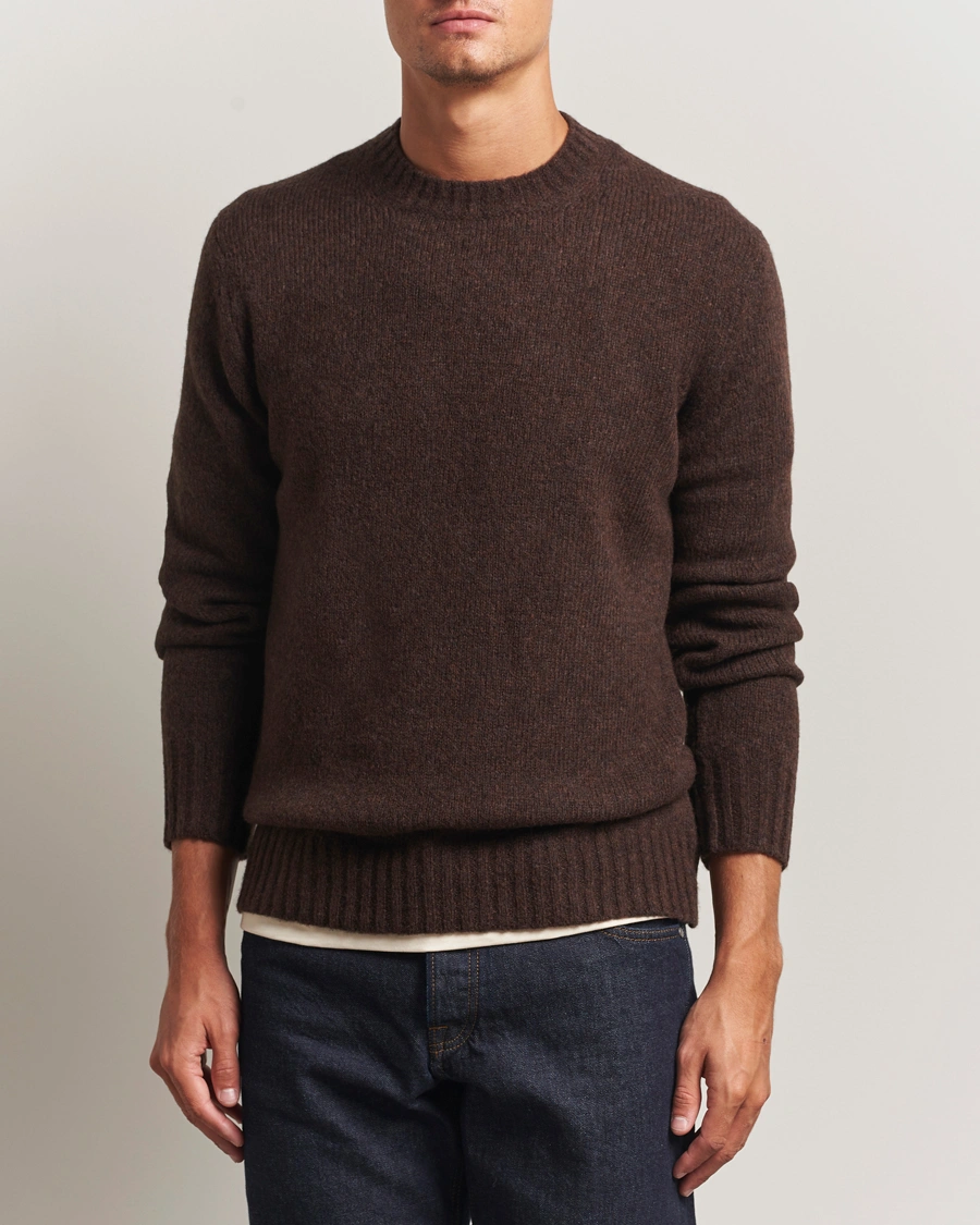 Herr | Tröjor | NN07 | Lee Wool Knitted Sweater Demitasse Brown