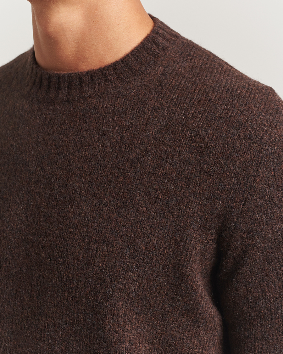 Herr | Tröjor | NN07 | Lee Wool Knitted Sweater Demitasse Brown