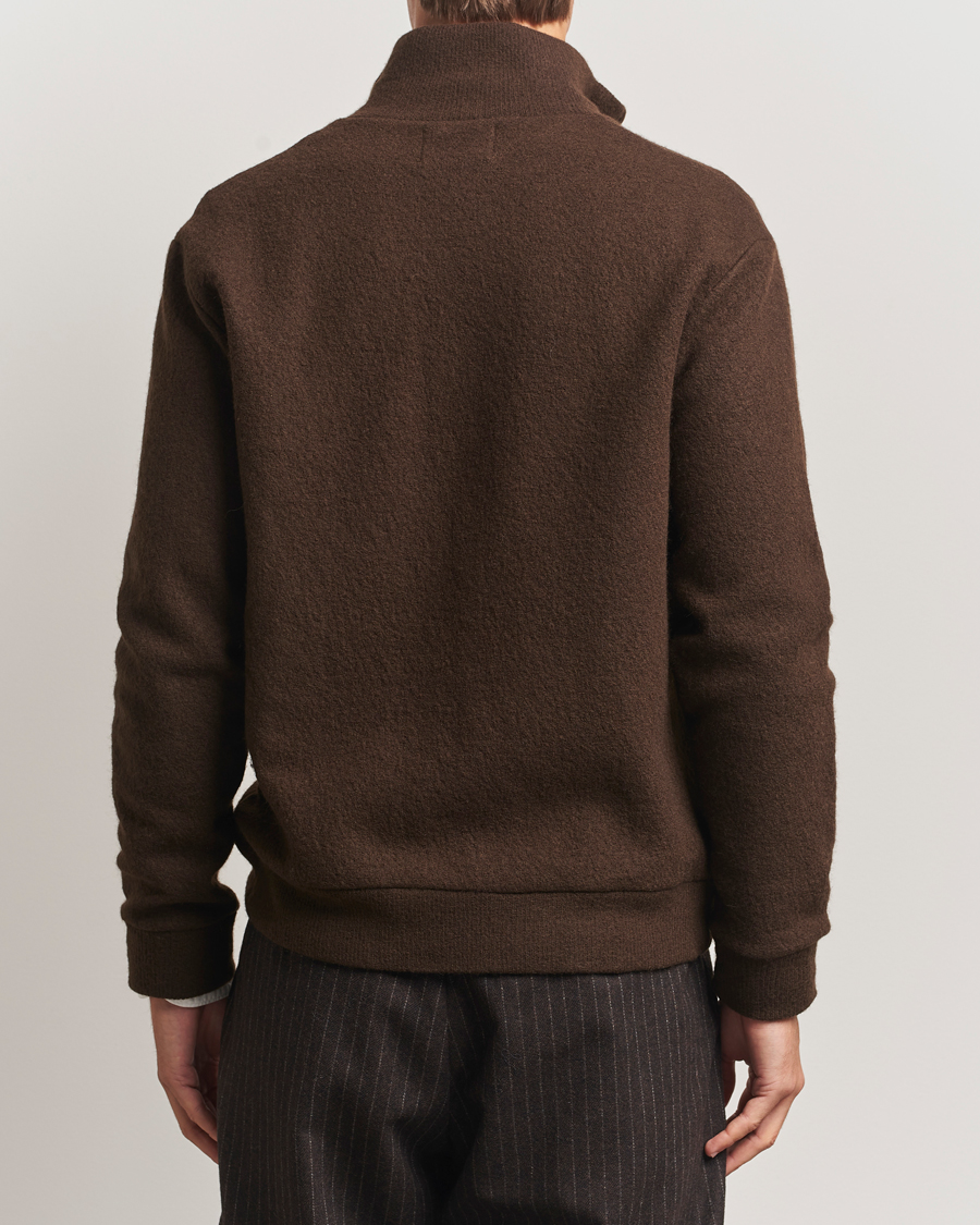 Herr | Tröjor | NN07 | Boiled Wool Full Zip Demitasse Brown