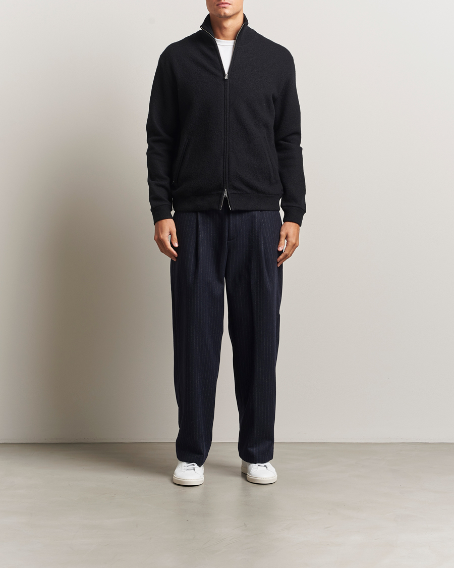 Herr | Tröjor | NN07 | Boiled Wool Full Zip Black