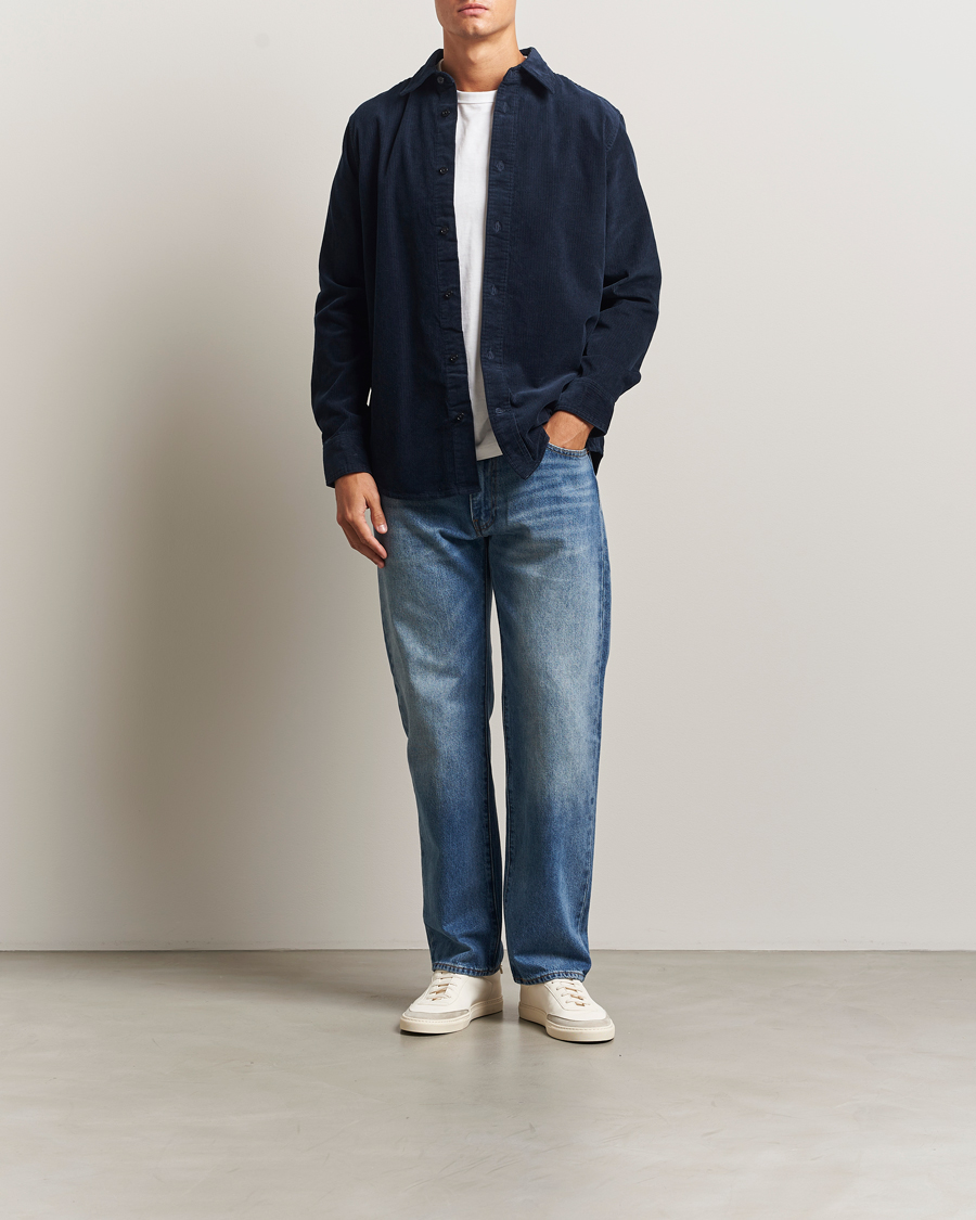 Herr | Skjortor | NN07 | Colby Corduroy Overshirt Navy Blue
