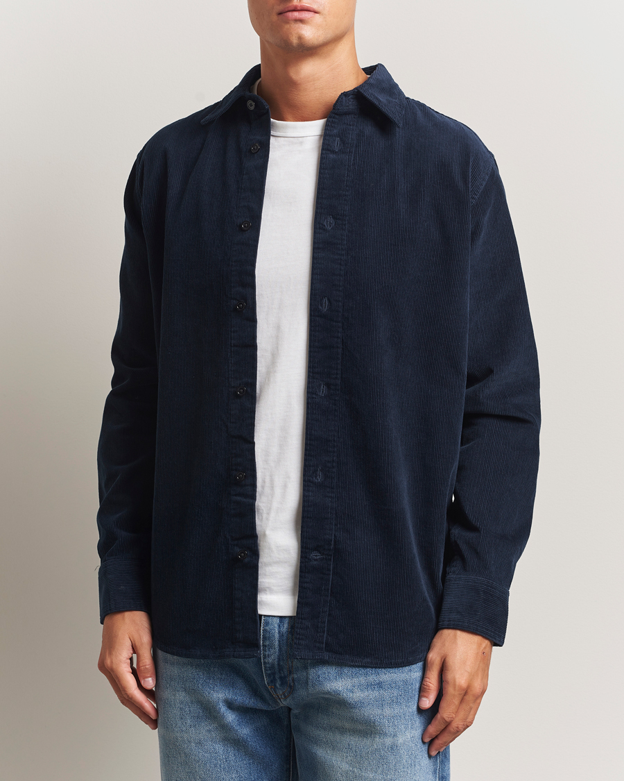 Herr | Skjortor | NN07 | Colby Corduroy Overshirt Navy Blue
