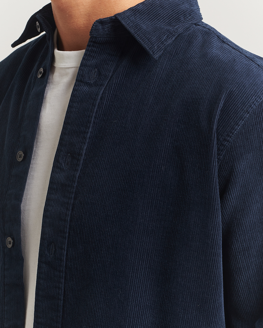 Herr | Skjortor | NN07 | Colby Corduroy Overshirt Navy Blue