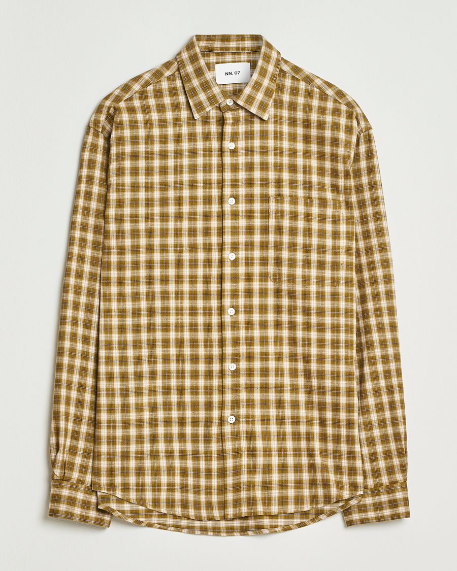 Herr | Skjortor | NN07 | Deon Flannel Checked Shirt Green