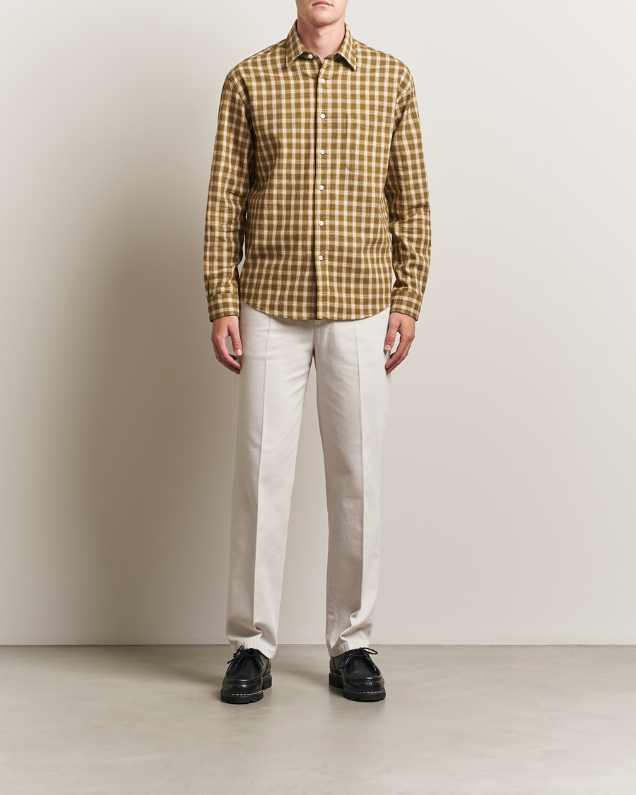 Herr | Skjortor | NN07 | Deon Flannel Checked Shirt Green