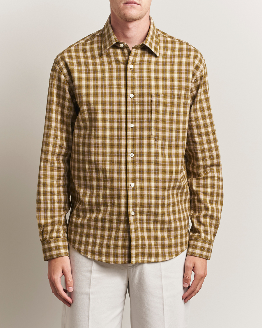 Herr | Skjortor | NN07 | Deon Flannel Checked Shirt Green