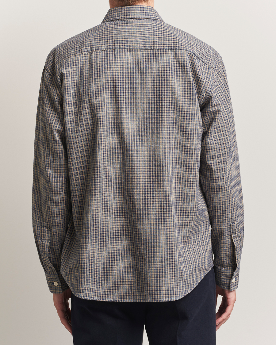 Herr | Skjortor | NN07 | Deon Flannel Checked Shirt Indigo