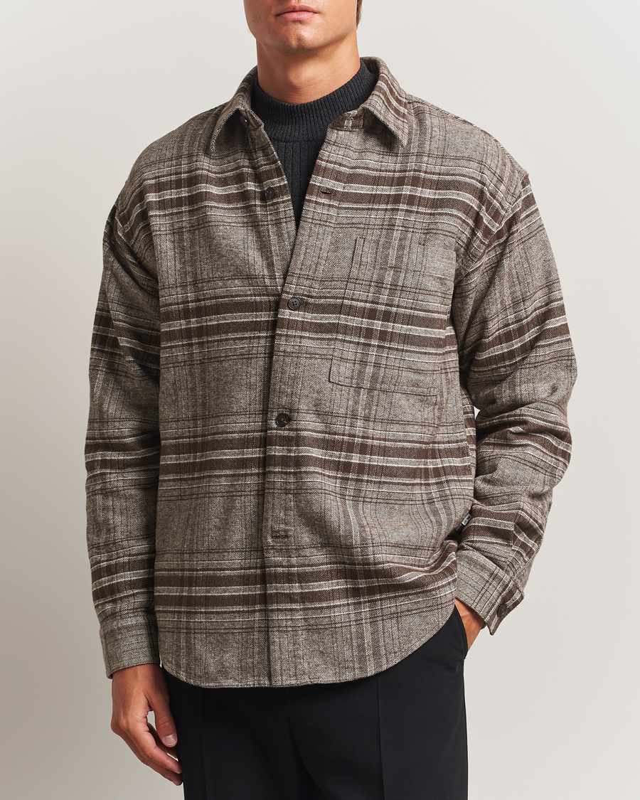 Herr | Skjortor | NN07 | Adwin Checked Overshirt Brown
