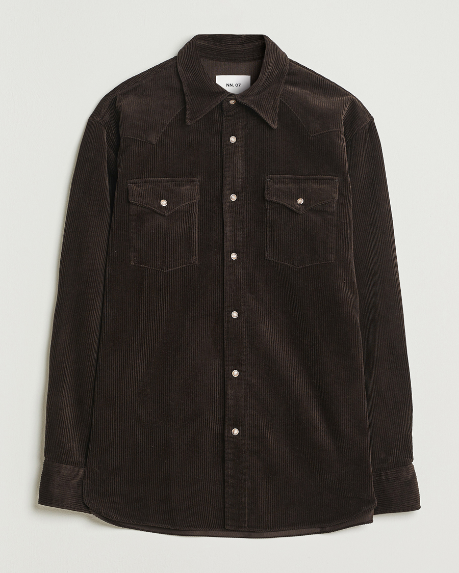 Herr | Skjortor | NN07 | Ricky Corduroy Overshirt Demitasse Brown