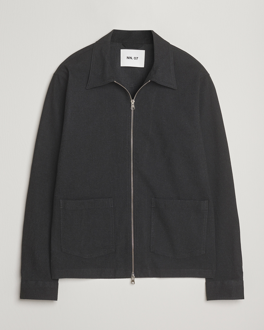 Herr | Skjortor | NN07 | Virgil Brushed Cotton Overshirt Black Multi