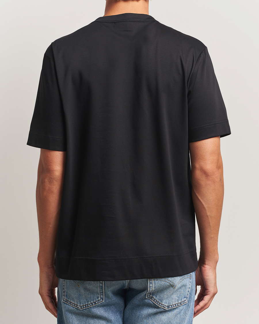 Herr | T-Shirts | NN07 | Pedro Mercerized Flower T-Shirt Black