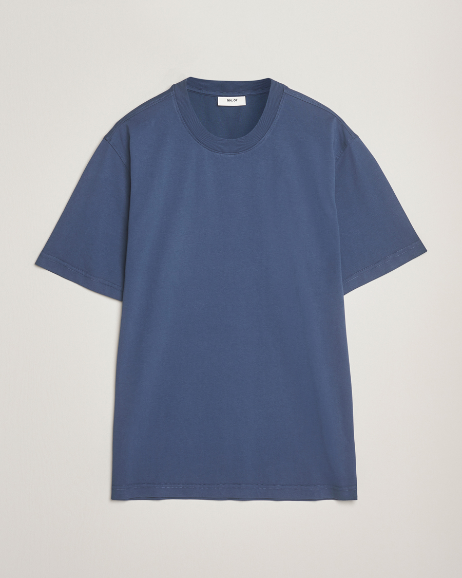 Herr | T-Shirts | NN07 | Adam Crew Neck T-Shirt Denim Blue