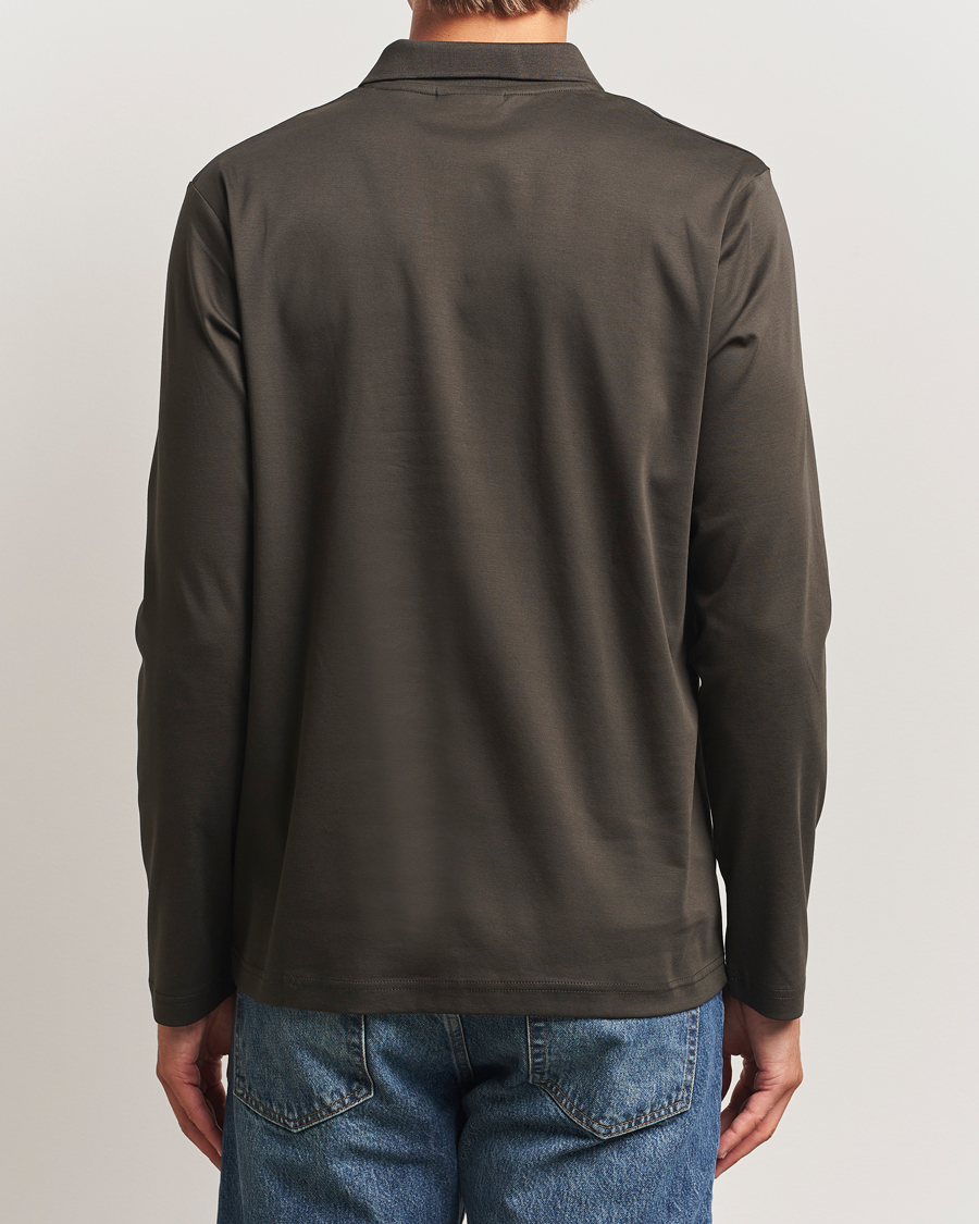 Herr | Pikéer | NN07 | Paul Mercerized Long Sleeve Polo Dark Army