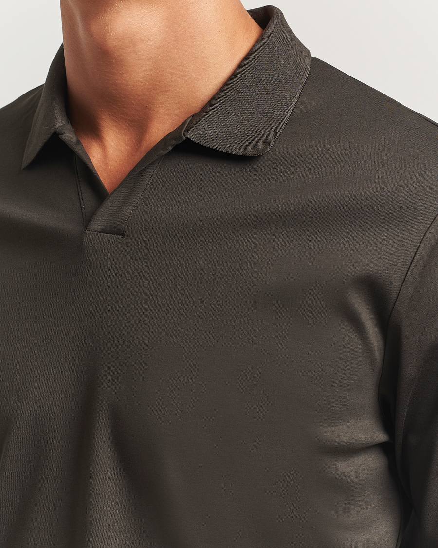Herr | Pikéer | NN07 | Paul Mercerized Long Sleeve Polo Dark Army