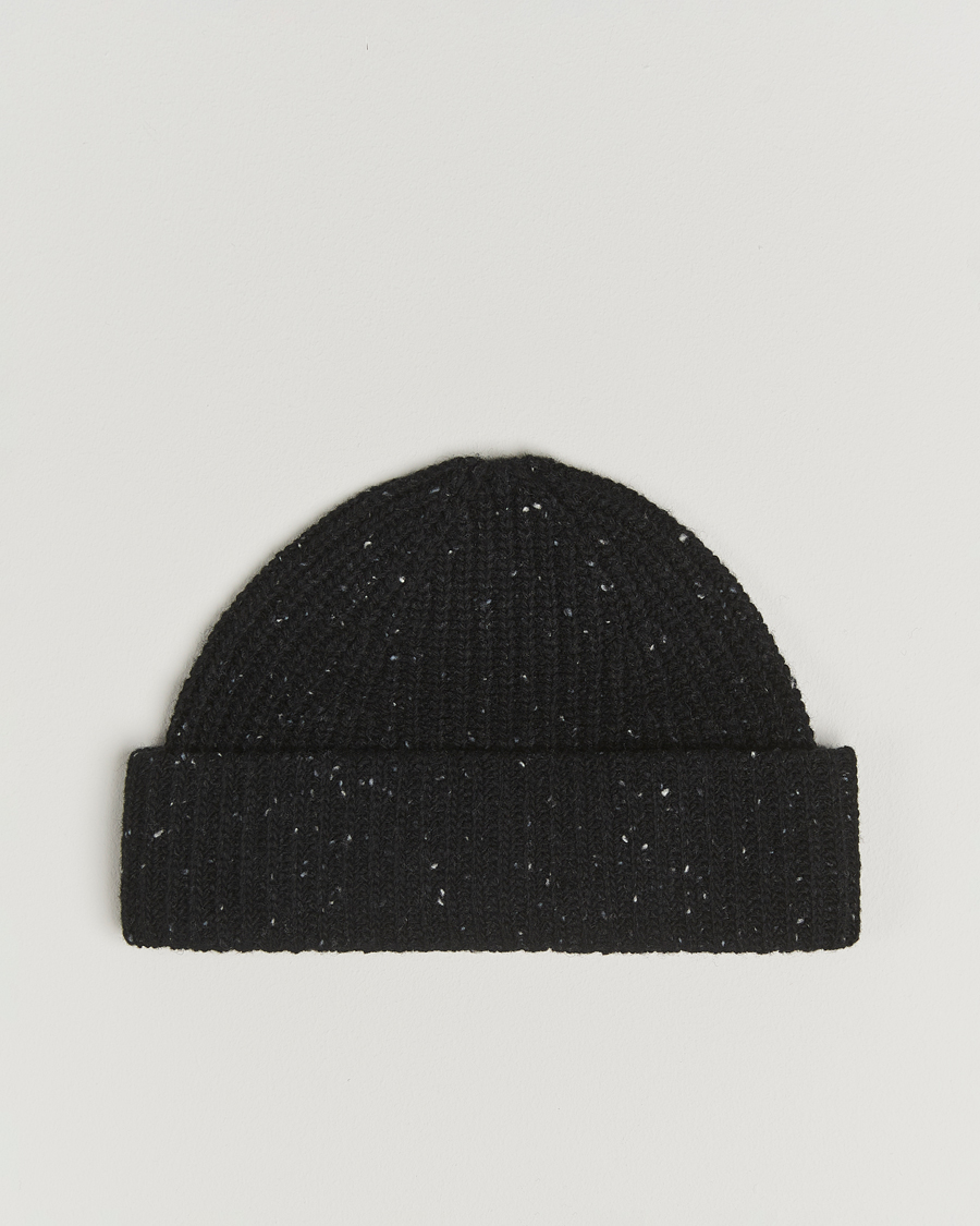 Herr | Mössor | NN07 | Wool Donegal Sailor Beanie Black