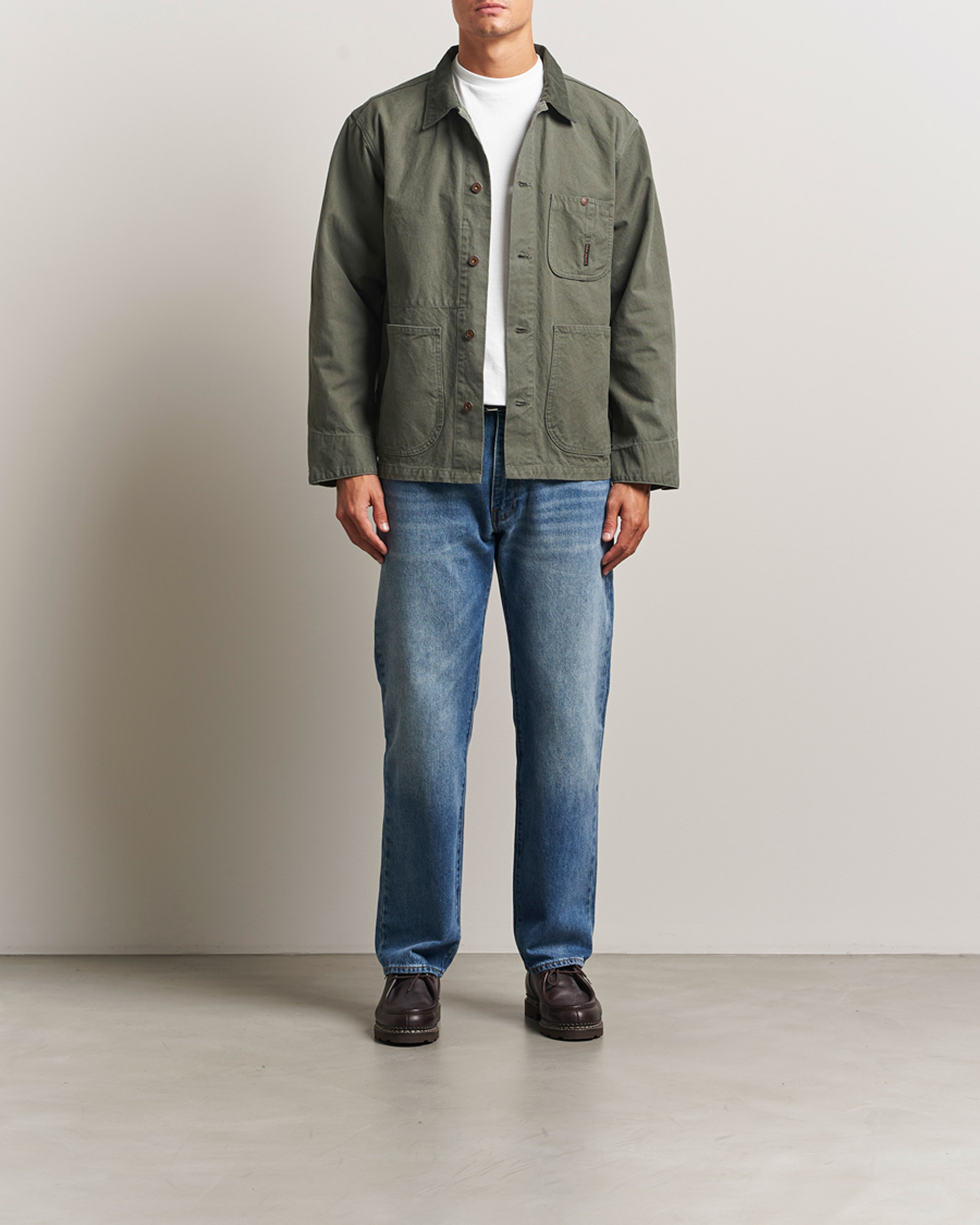 Herr | Skjortor | Nudie Jeans | Howie Duck Canvas Chore Jacket Green