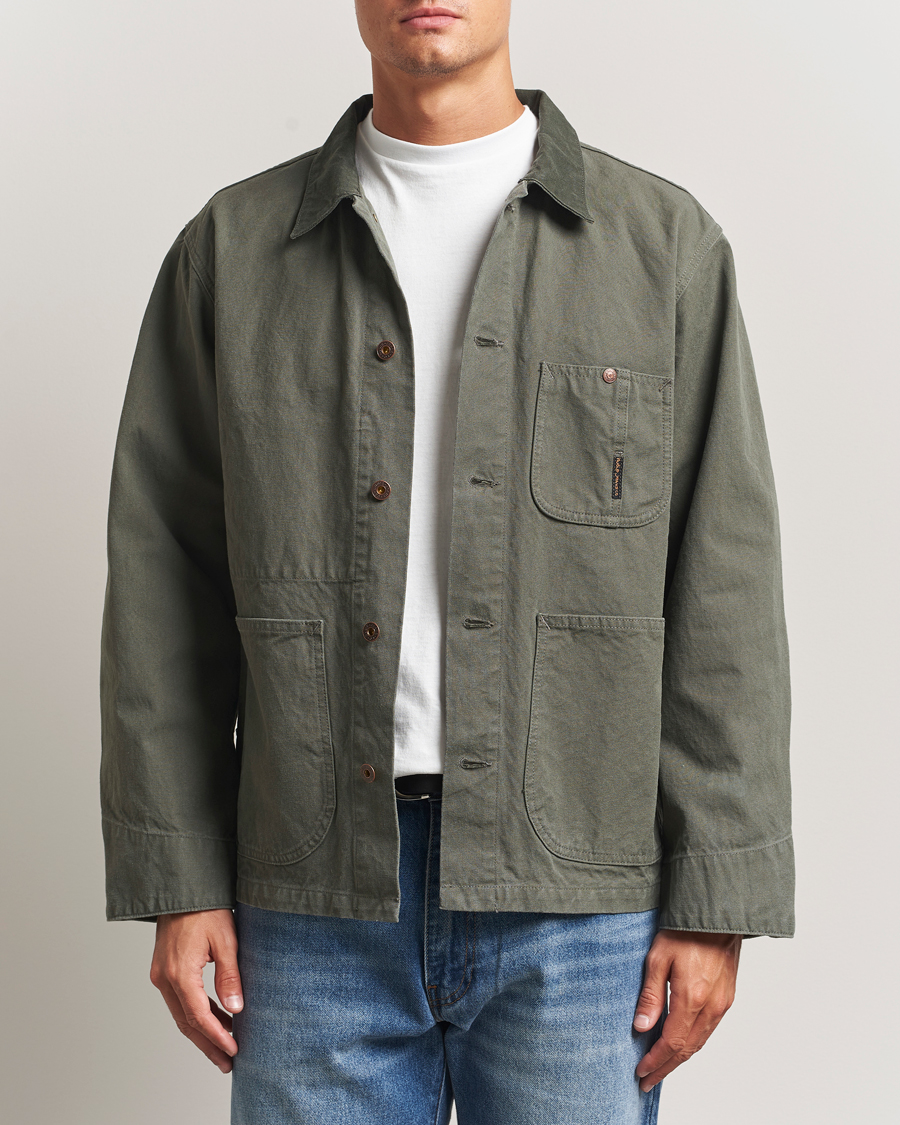 Herr | Skjortor | Nudie Jeans | Howie Duck Canvas Chore Jacket Green