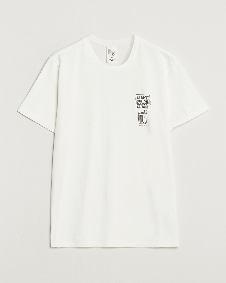 Herr | T-Shirts | Nudie Jeans | Roy Garbage T-Shirt Chalk White