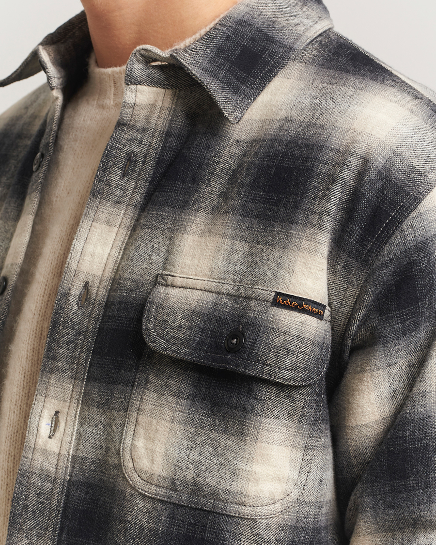 Herr | Skjortor | Nudie Jeans | Glenn Padded Checked Overshirt Black