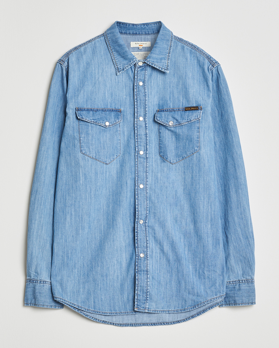 Herr | Skjortor | Nudie Jeans | Gunnar Denim Shirt Light Blue