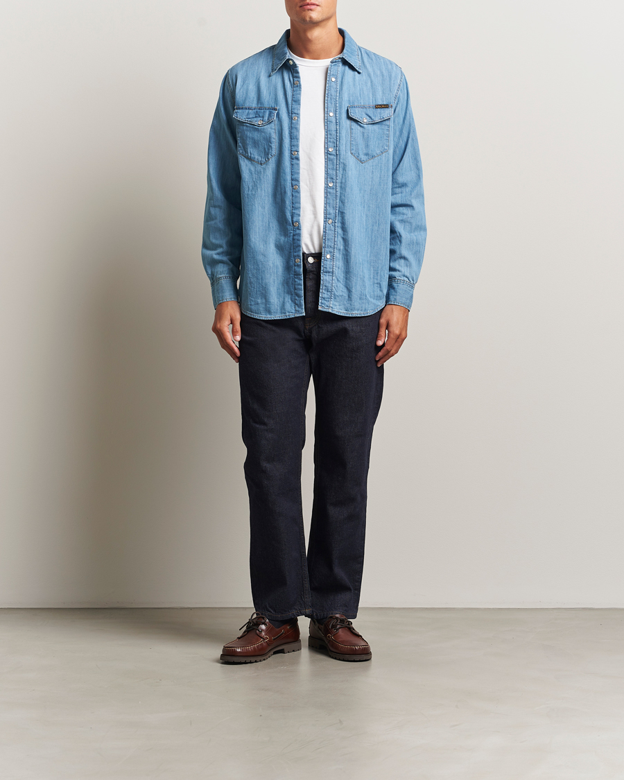 Herr | Skjortor | Nudie Jeans | Gunnar Denim Shirt Light Blue