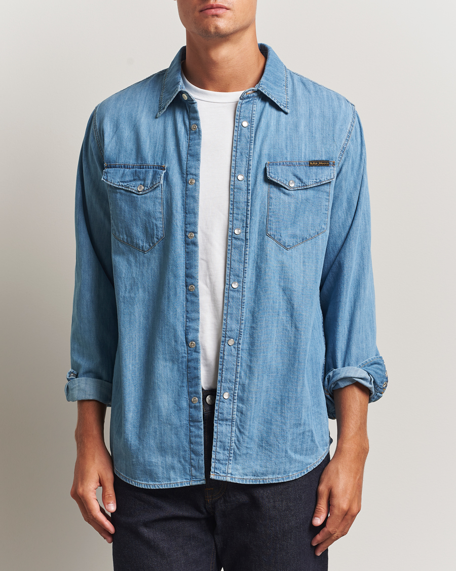 Herr | Skjortor | Nudie Jeans | Gunnar Denim Shirt Light Blue