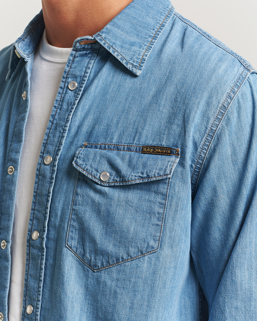 Herr | Skjortor | Nudie Jeans | Gunnar Denim Shirt Light Blue